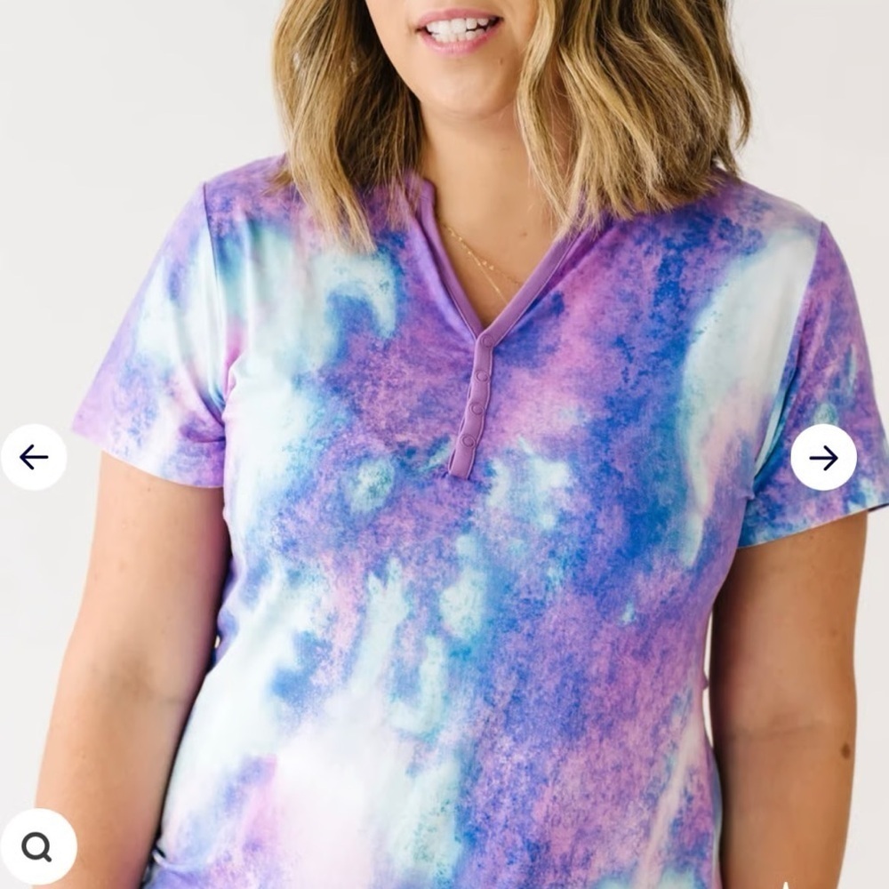 Little Sleepies Purple and Blue Tie-Dye Short Sleeve Top